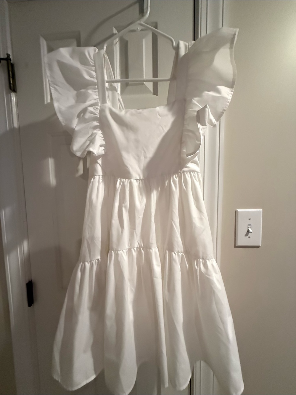 White Entro Ruffle Arm Dress